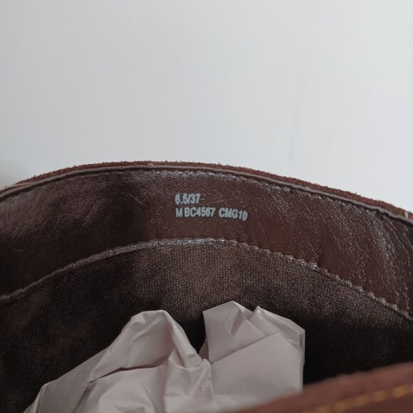 B.O.C Brown Leather Buckle Pull On Block Heel Fashion Boots Women's 6.5(37) - Picture 10 of 12